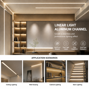 <span class=keywords><strong>Profilo</strong></span> in Alluminio <span class=keywords><strong>LED</strong></span> <span class=keywords><strong>per</strong></span> Decorazione Soffitto e Parete, Striscia Luminosa <span class=keywords><strong>per</strong></span> Angoli Superiori, Lampada a Canale Interno Lineare - Product Image 5