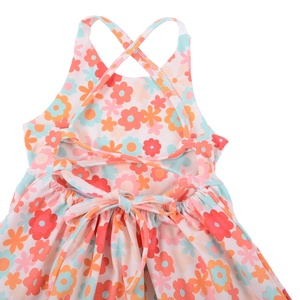 Robe trapèze respirante pour filles, personnalisée ODM, en tissu coton 230g, dos nu, longueur genou, bretelles réglables, à pois - Product Image 6