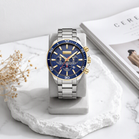 Montre à quartz pour homme personnalisée OEM, boîtier en alliage, bracelet en acier inoxydable, 48 mm, luxe, sport, étanche 3ATM, mouvement japonais, business