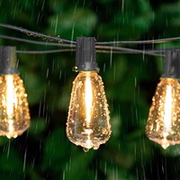 Guirlandes lumineuses solaires LED pour extérieur, étanches IP44, ampoules Edison ST38, lumières féériques pour jardin, patio, bistrot, décoration de fête