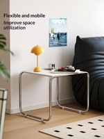 Ensemble de tables basses Lazio de style Bauhaus du milieu du siècle, en acier inoxydable, tables basses modernes minimalistes, meubles de salon pour les petites maisons