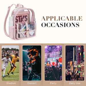 Custom Water Resistant Clear School <b>Backpack</b> <b>Mini</b> Transparent Shoulders <b>Backpack</b> for Stadium Concerts - Product Image 6