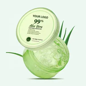 Toptan Oem çin özel etiket De Aloe Vera yatıştırıcı jel 99% 300gm doğal şişe toplu saf organik güneş sonrası Aloe vera jel