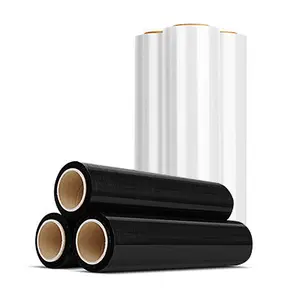 Customized black and pallet plastic wrapping PE lldpe stretch wrap film roll goods parcel packing stretching film manufacturer