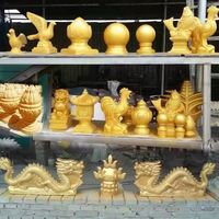 Moule de pot de fleurs en plastique ABS, style européen, deux dragons jouant avec des perles, pour décoration extérieure en béton, robuste et durable, 27cm/39.5cm