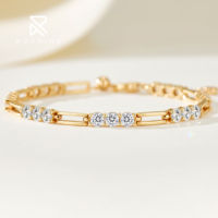 Bracelet Rochime à trois rangs de pierres précieuses, fermoir ajouré, bijou délicat et minimaliste pour femme, idéal au quotidien
