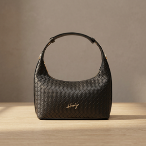 Lady Rosella Woven Handbag with Zipper Closure Textured Synthetic Leather Satin Lining Waterproof & Adjustable - Product Image 2