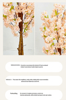 Vente flash Arbre de cerisier en fleurs Bonsaï Décoration de mariage Maison Hôtel Grandes plantes en pot Fleurs Arbres de cerisier artificiels denses
