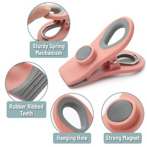 Clips Magnéticos con Diseño de Plantas Art Deco, Paquete de 6, Ecológicos y Reutilizables <span class=keywords><strong>para</strong></span> Bolsas de Alimentos, Refrigerador - Product Image 3