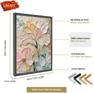 قطع فنية جدارية من يونيآرت بتصميم عصري من البورسلين والزجاج الذهبي لديكور الحائط - Product Image 3