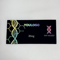 Étiquettes autocollantes holographiques personnalisées imperméables pour flacons, autocollants laser, emballage personnalisé pour flacons de peptides arc-en-ciel de 2 ml/3 ml/10 ml