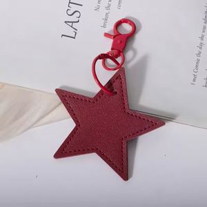 Porte-clés en cuir PU étoile porte-bonheur, pendentif bijou pour sac et téléphone portable, accessoire de luxe coloré - Product Image 5