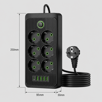 Multiprise multifonctionnelle robuste avec 6 prises USB et 4 ports USB-C, style russe/allemand, vente en gros d'usine