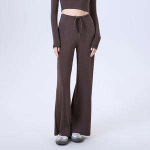 Pantalon de sport respirant, taille haute, extensible dans les quatre sens, ample, amincissant, drapé, pour la course à pied en plein air, le yoga, jambe droite - Product Image 4