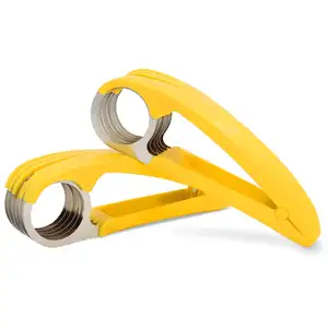 Banana Slicer,ABS + Stainless Steel Fruit and Vegetable Salad Peeler Cutter Kitchen Tools For Banana, Strawberry