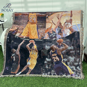 Bán Buôn Tùy Chỉnh Thể Thao Mô Hình Ngôi Sao Tấm Thảm Bông Polyester Dệt Kim Dệt Chủ Đề Tấm Thảm Ném Chăn - Product Image 1