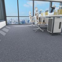 Lantai Modular Polipropilena Berbantalan Karpet Ubin Anti-Selip Geometris Modern untuk Dekorasi Residensial & Komersial