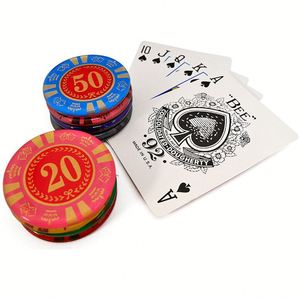 Fichas de Póker Acrílicas de 46 mm con Patrón Dorado Transparente para Juegos de Mesa de Casino, Redondas y Rectangulares - Product Image 2