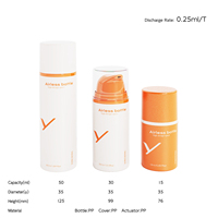 Bouteille de lotion en plastique personnalisée de 15ml 50ml pompe airless PP pour crème de soin shampooing emballage de cosmétiques logo de couleur personnalisable