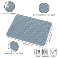 Tapis de séchage pour évier en silicone antidérapant réutilisable pour comptoir de cuisine, doublure de tiroir de réfrigérateur multifonctionnelle vintage