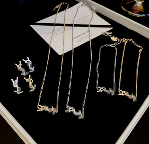 Conjunto de Joyería de <span class=keywords><strong>Moda</strong></span> Urbana Étnica Punk, Accesorios de Acero Inoxidable Hechos a Mano con Decoración de Letras, Venta al Por Mayor - Product Image 1