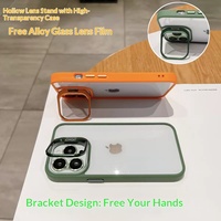Coque de téléphone transparente en acrylique avec support invisible pour iPhone 18 Pro, 18 Pro Max, 17/16/15 avec film de protection en verre allié