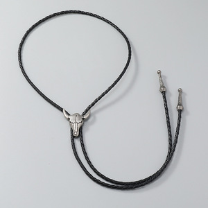 Collana Bolo Tie con Grande Ciondolo a Testa di Toro in Lega, Stile Western Cowboy Vintage, <span class=keywords><strong>per</strong></span> Uomo e Donna, con Cordino in Pelle Regolabile, Gioiello - Product Image 2
