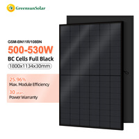 Nouveaux panneaux solaires BC 500W 510W 520W 530W entièrement noirs, modules photovoltaïques à prix avantageux