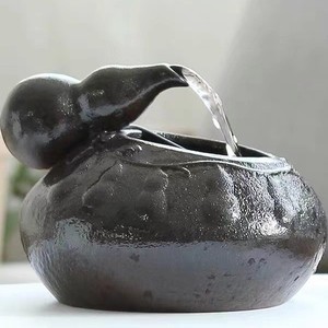 น้ำพุเซรามิกสำหรับแมว รูปทรงน้ำเต้า เครื่องให้น้ำหมุนเวียนอัตโนมัติ กระตุ้นการดื่ม ชามน้ำสำหรับสัตว์เลี้ยง - Product Image 2