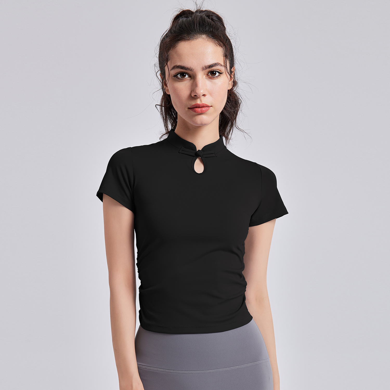 2026 Custom Women's Gym Wear Soft & Comfortable Short Sleeves for Yoga Fitness & Running Plus Size Seamless Top