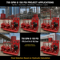 Ensemble de pompe à incendie électrique diesel 750 GPM 150 PSI avec pompe jockey pour la protection incendie haute pression