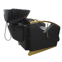 Fauteuil de Lavage Professionnel pour Salon de Coiffure avec Bac, Chaise de Barbier pour Shampoing