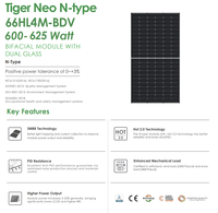 Modul Surya Jinko Tiger Neo N-Type 66HL4M-BDV 610w 615w 620w 625w Panel Surya Dengan Kualitas Baik