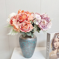 Bouquet de 7 roses artificielles réalistes ou naturelles pour la décoration de mariage