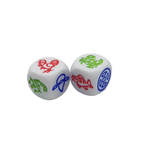 Dés de jeu en acrylique arrondis blancs personnalisés avec logo gravé pour poisson crevette crabe