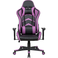 Chaise de jeu E-sports Anji Factory, dossier haut inclinable, appui-tête, hauteur réglable, chaise de jeu violette