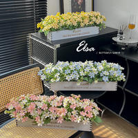 Fleur biomimétique Elsa papillon chrysanthème pour la décoration de la maison, tige unique, 5 branches