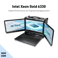 Estación de Trabajo Portátil Personalizada con Pantalla Triple, Xeon Gold 6330, GPU GTX1050Ti, Computadora Robusta para Aplicaciones Industriales