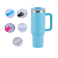 Termo de Acero Inoxidable 304 de Gran Capacidad (40 oz), Color Sólido Simple, Portátil, con Asa y Tapa con Pajita Nueva