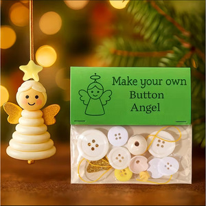 DIY Button Ornament Kits Plastic Christmas Hanging Decor Santa Claus Angel Snowman Craft Set For Holiday Tree Decoration - Product Image 3