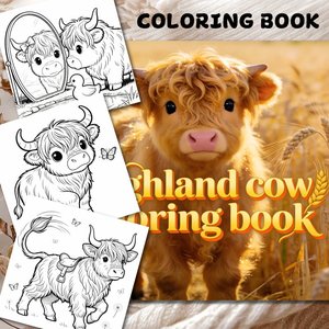 Quaderno <span class=keywords><strong>da</strong></span> <span class=keywords><strong>colorare</strong></span> con mucche delle Highland per adulti e bambini, disegni carini, antistress, regalo perfetto per gli amanti degli animali <span class=keywords><strong>da</strong></span> fattoria - Product Image 1