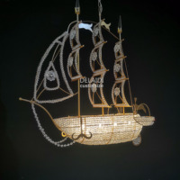 Lustre en cristal pour bateau, lampe de design d'intérieur, éclairage de luxe en cristal pour la maison
