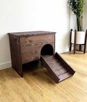 Grande maison en bois pour animaux de compagnie avec échelle : cachette pour tortues, cochons d'Inde et lapins