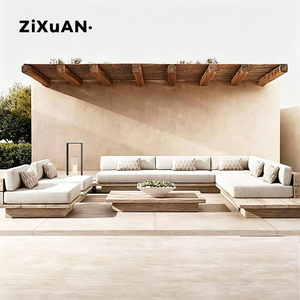 <span class=keywords><strong>Salon</strong></span> <span class=keywords><strong>de</strong></span> <span class=keywords><strong>jardin</strong></span> en bois <span class=keywords><strong>de</strong></span> teck pour hôtel, ensemble <span class=keywords><strong>de</strong></span> canapés d'extérieur, fauteuil en bois, canapé en U pour bar d'hôtel, chaise individuelle - Product Image 1