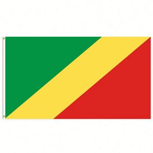 Drapeau de la République du Congo 3x5 pieds en polyester avec deux œillets en laiton, simple couche, pour décoration murale intérieure et extérieure - Product Image 1