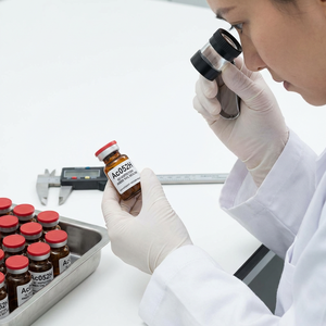 Ensembles de flacons en verre ambré de 10 ml à haute neutralité pour peptides, avec bouchons à clapet rouges et bouchons médicaux en butyl pour composés photosensibles - Product Image 3