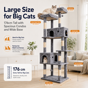 Arbre à chat OEM ODM multi-niveaux avec condo, griffoir en sisal, condo <span class=keywords><strong>XXL</strong></span> en <span class=keywords><strong>peluche</strong></span> pour maisons multi-chats - Product Image 3