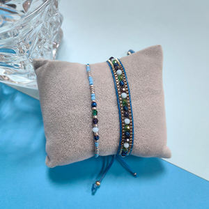 <span class=keywords><strong>Kit</strong></span> de <span class=keywords><strong>bracelet</strong></span> en <span class=keywords><strong>macramé</strong></span> avec perles de rocaille, fil de verre opale, style bohème, fournitures de bijoux faits à la main, vente en gros - Product Image 6