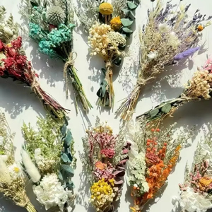 Mini Ramo de Rosas de Algodón Estilo Boho en Jarrón Pequeño, Decoración del Hogar, Decoración de Mesa de Boda, Regalos de Inauguración de Casa para Navidad, Flores Secas envasadas - Product Image 1