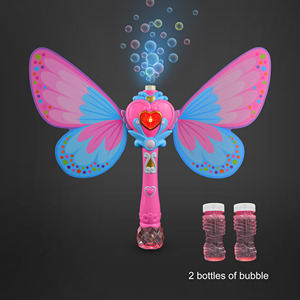 Outdoor Toys Light up Electric Automatic Butterfly Bubble Wand for Girl <b>Princess</b> Machine Blower Set Magic <b>Water</b> Gun for Kids - Product Image 1